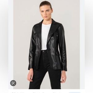 Pink Tartan Leather blazer, black, US 6